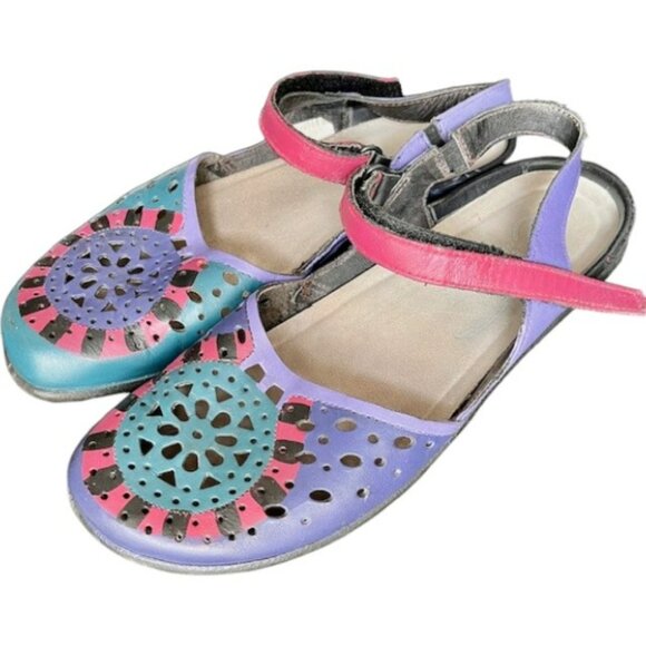 NAOT Arataki Hand Painted Closed Toe Slingback Sandal - Multi - EU 40 (US 9) - Picture 1 of 7